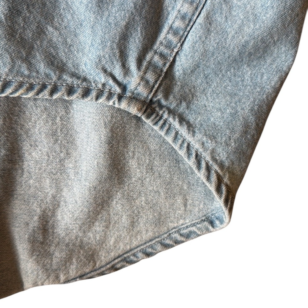 Men’s Denim Button Down Shirt Blue Short Sleeve Embroidered Graphic Arizona XL - Picture 10 of 11